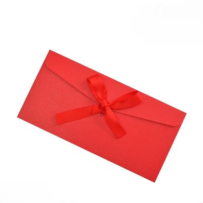Set van 10 rustieke, kleurrijke enveloppen met elegante zijden strikken – perfect voor trouwuitnodigingen, verjaardagskaarten, feestaankondigingen en knutselprojecten, 22x11 cm, rood