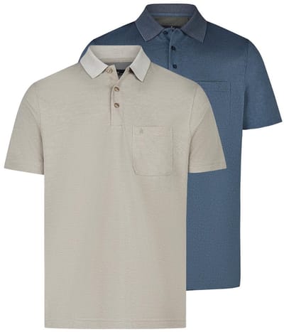 RAGMAN Heren poloshirt 2 pack Basic