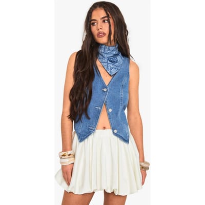 boohoo Dames Satijn Puffball Mini-Rok | Cream | Maat: 6