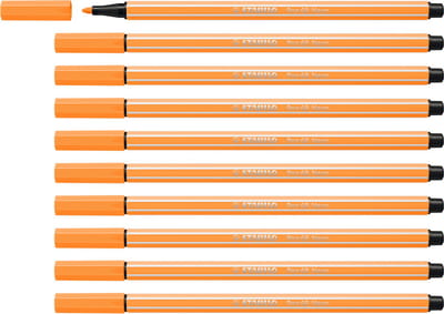 STABILO Pen 68 - Premium Viltstift - Neon Oranje - Doos 10 stuks