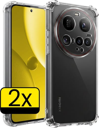 Hoesje - 2 Stuks - Geschikt voor Xiaomi 15 Ultra - Sterk & Shockproof - Siliconen Case - Back Cover - Telefoon Hoes Shock Proof - Telefoonhoesjes - Transparant