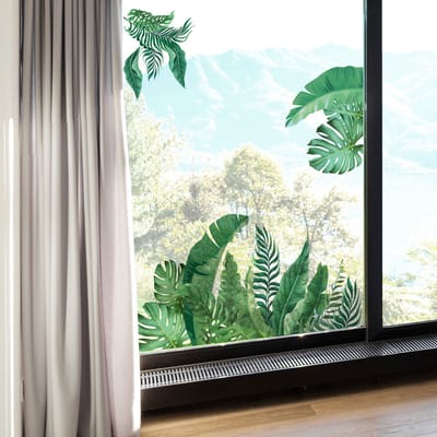 Muurstickers - Tropische bladwaaier - Transparante achtergrond - 110x165cm