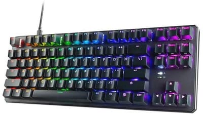 Mechanisch RGB-toetsenbord met 87 toetsen US-indeling, verwisselbare schakelaars, en aanpassbare verlichting