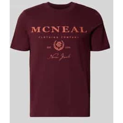 T-shirt met labelprint en ronde hals