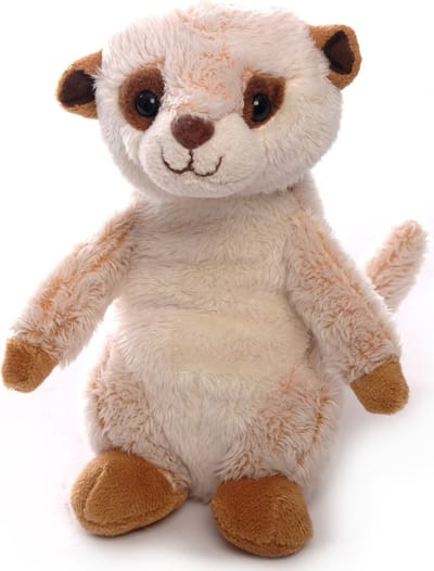 Inware pluche stokstaartje knuffeldier - beige - staand - 16 cm - Dieren knuffels