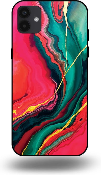 Smartphonica Telefoonhoesje Geschikt voor Samsung Galaxy A04 met Rood Groen Marmer Opdruk - TPU Backcover Case Red Green Marble Design geschikt voor Samsung Galaxy A04