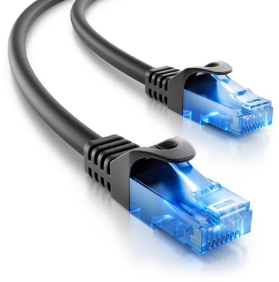 deleyCON 15m CAT.6 Ethernet Gigabit LAN Netwerkkabel RJ45 CAT6 Kabel Patchkabel Compatibel met CAT.5 CAT.5e CAT.6a Cat.7 - Zwart