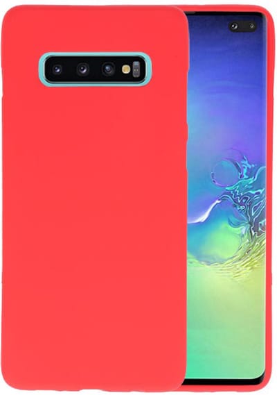 Hoesje Geschikt voor de Samsung Galaxy S10 Plus - Backcover Color Telefoonhoesje - Rood