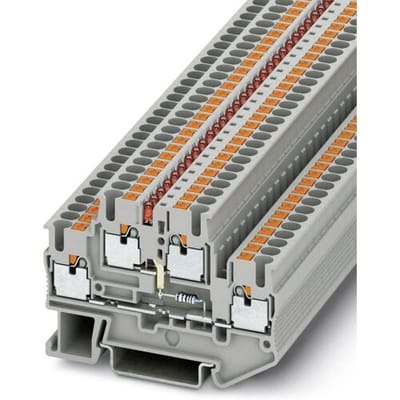 Phoenix Contact 3211456 Doorgangsserieklem 5.2 mm Snelaansluiting Grijs 50 stuk(s)