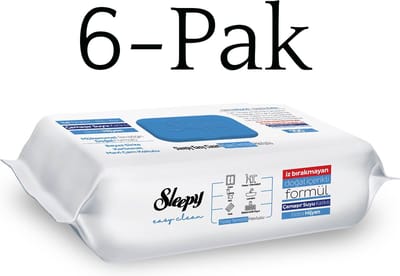 Sleepy 6-Pakket - Sleepy easy clean schoonmaak doekjes (100 doekjes) streeploos - schoon - frisse geur - 0% parabeen en chloor - badkamer - keuken