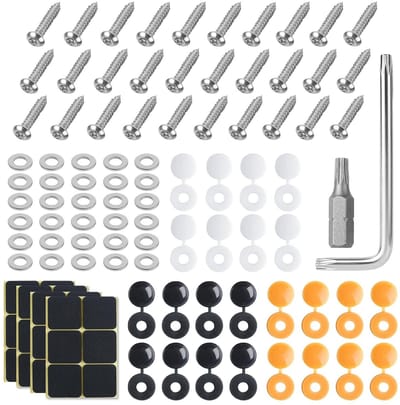 Anti-diefstal nummerplaat schroeven set van 90 stuks, RVS M4*20mm schroeven en doppen voor motorfietsen en vrachtwagens, veilig en duurzaam