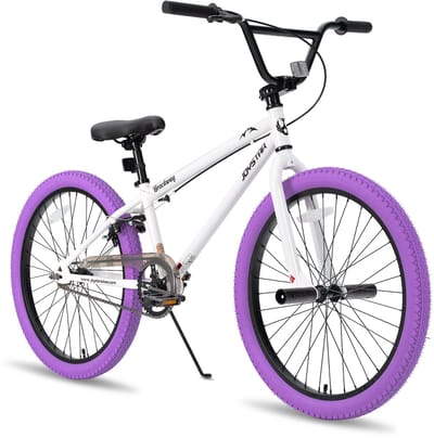 Joystar Brockway BMX-fiets - 24 inch - Handrem - Remmen - Achter V-brake - Pegs - Paars