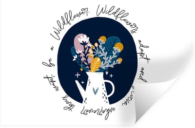 Muurstickers - Sticker Folie - Quotes - Wildflowers adapt and bloom wherever they want, be a Wildflower - Spreuken - 30x20 cm - Plakfolie - Muurstickers Kinderkamer - Zelfklevend Behang - Zelfklevend behangpapier - Stickerfolie