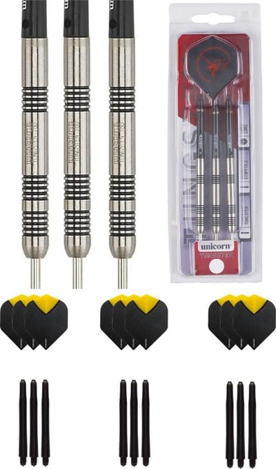 Unicorn Core Tungsten 21 gram dartpijlen met extra 9 extra - dartshaft - en 9 extra - dartflights