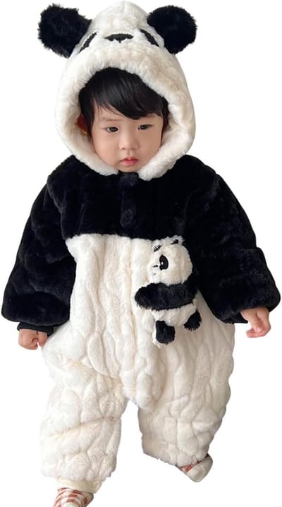 Baby Winterpak - Warme Jumpsuit - Buiten Spelen - Pluche Voering - 66-90 cm - Panda Design
