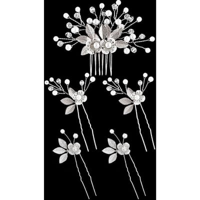 Bloem Bruiloft Haaraccessoires Bruid Hoofddeksel Retro Haarvorken Parel Haarklemmen Exquise Meisjes Haarornamenten