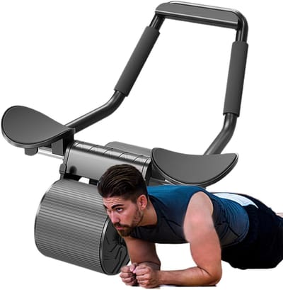 Buikwiel - Kern trainer - Core training - Automatische terugstoot - 44 x 20 cm - Zwart