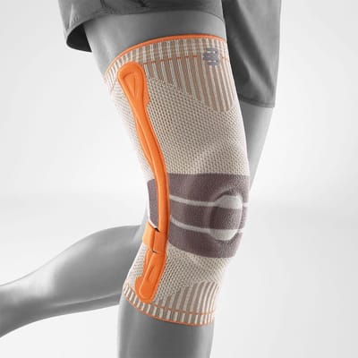 Bauerfeind Sports Outdoor Kniebrace - Trail Compressie - Kniebandage - Knie Support - Maat S Oranje/Beige
