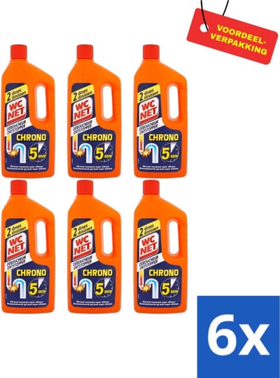 WC Net - Ontstopper Chrono 5 Minuten - 6 x 1 Liter - Voordeelverpakking