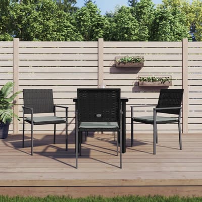 vidaXL - 5-delige - Tuinset - met - kussens - poly - rattan - en - staal