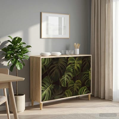 vidaXL - Dressoir - ELBURG - Sonoma - 102 - x - 33 - x - 75 - cm - Bewerkt - hout