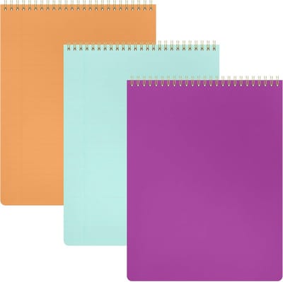 Gebonden spiraal notitieboek - 3 stuks - gelinieerd - 70 vellen - 8,5x11 inch - voor school en kantoor