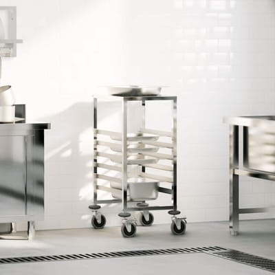 vidaXL - Dienbladenwagen - met - 6 - GN-bakken - 39x55x87 - cm - roestvrij - staal