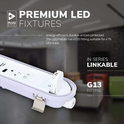 HOFTRONIC Ecoseries - LED TL armatuur 150cm IP65 - 4000K - 24 Watt 4800 lumen (200lm/W) - Flikkervrij koppelbaar - T8 G13 fitting