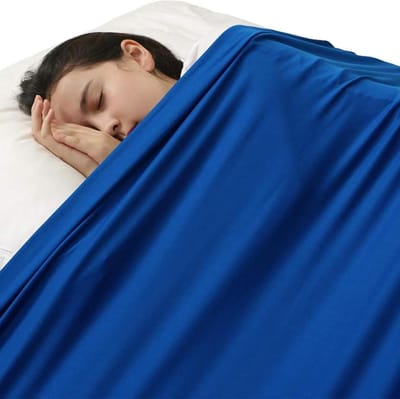 Sensorische deken - Compressie laken - Rustige slaap - Diepe aanraking druk - 136x147 cm - Blauw