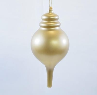 ZoeZo Design - 6 stuks - groot - goud - kerstboomhangers - kersthanger - kerstbal - glas - L15 x Ø7,5 cm - mat