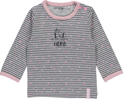 Dirkje Longsleeve stripe grey melee  -  Maat  62