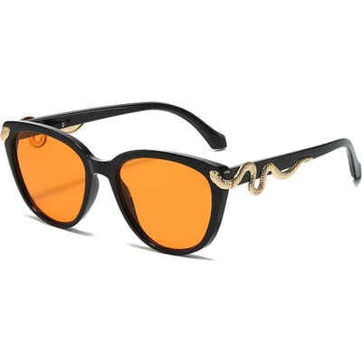 Vintage Y2K Kattenoog Gouden Slang Zonnebril Dames Heren Punk Sexy Luxe Designer Bril UV400