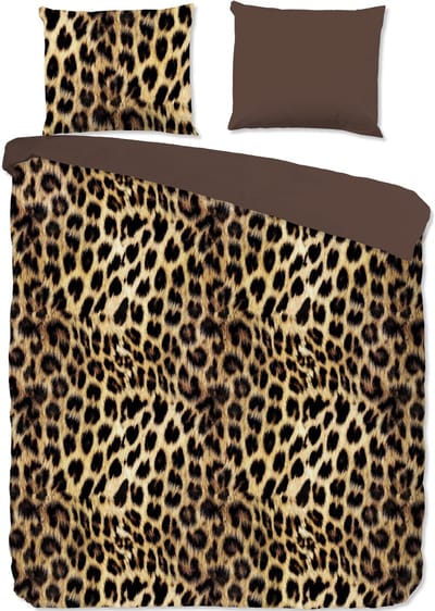 Pure Dekbedovertrek "luipaardprint" - Bruin - (140x200/220 cm) - Microfiber