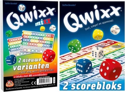 White Goblin Games - Qwixx - Uitbreidingsset scoreblokken - 2 extra scorebloks & mixx