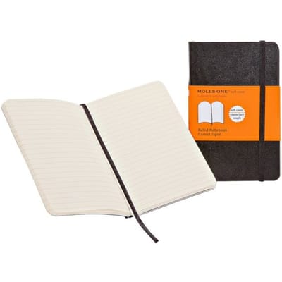 Notitieboek Moleskine large 130x210mm lijn zwart