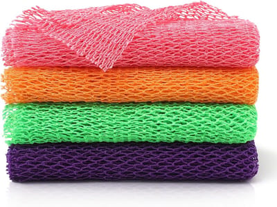 Set van 4 Exfoliërende Douche Net Spons Scrubbers voor Lichaam en Rug