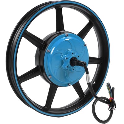 Moteur de moyeu sans balais à double capteur Hall 16 pouces 48v‑72V 800‑2000W DC Moteur à frein à disque pour moto électrique scooter bleu