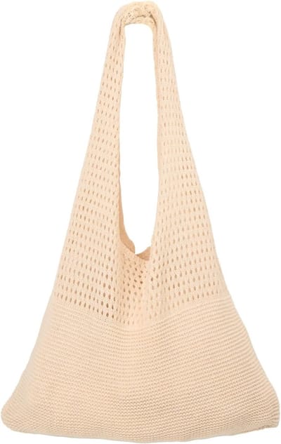Retro Gehaakte Strandtas voor Dames, Boho Schoudertas, Ideaal voor Dagelijkse Boodschappen en Stranduitjes, Ruim en Stijlvol