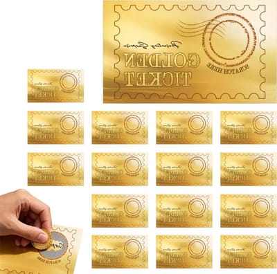 15 stuks gouden waardebonnen met krasstickers voor geschenken, tickets en verjaardagen - perfect voor kleine bedrijven en vakantiecadeaus