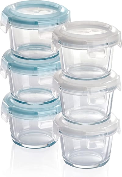 Famanu - Glazen vershoudbakjes – 6 x 130 ml – ovenschaal met deksels – rond – luchtdicht en lekvrij