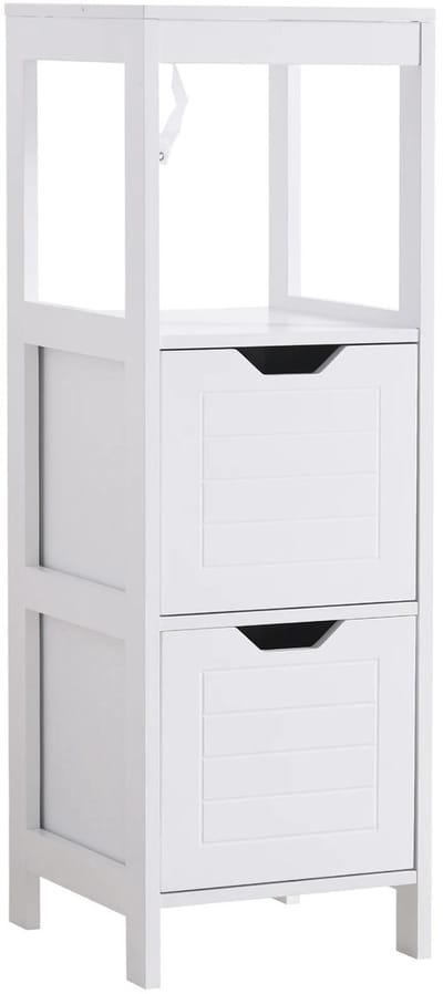Badkamerkast - Badkamer Kast - Badkamer Kastje - Kolomkast - Badkamerkasten Laag - Badkamerkastje - Badkamer Kastje - Kast - Badkamer - Wit - Badkamerkast - Badkamer Accessoires - Badkamermeubel - Badkamermeubels