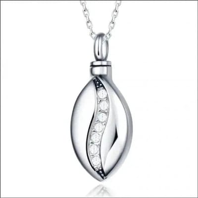 Aramat Jewels | Gedenkhangers | Stalen Ovaal Ashanger met Zirkonia – 30x20mm Zilverkleurig Assieraad | | | |15mm | Staal | Volwassenen | Verkleurd niet