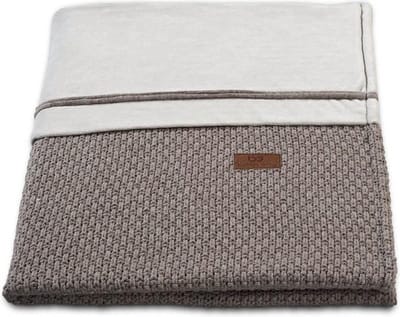 Baby's Only Gebreid baby dekbedovertrek ledikant - baby deken Robust - Taupe - 100x135 cm