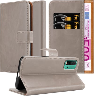 Cadorabo Hoesje geschikt voor Xiaomi RedMi 9T / POCO M3 in CAPPUCCINO BRUIN - Beschermhoes met magnetische sluiting, standfunctie en kaartvakje Book Case Cover Etui
