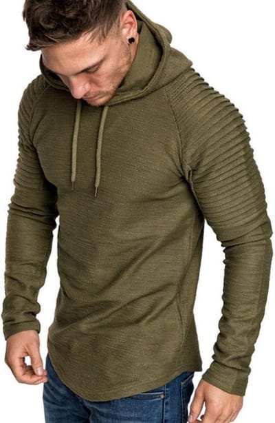 Hoodie Rib Sleeve Green XXL