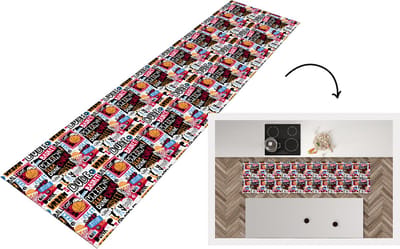 Keukenloper - Loper keuken - Basketbal - Quotes - Patroon - Alfabet - 200x50 cm - Keukenloper vinyl