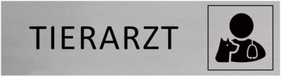 CombiCraft Aluminium Deurbordje "Tierartzt " 165x45mm met tape