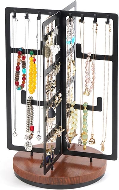 Sieradenrek - Jewelry Houder Organizer - 360° Roteerbare Sieradenstandaard voor Alle Soorten Sieraden - Multifunctioneel Display Rek voor Slaapkamer en Winkelpresentatie - 22x22x32,3 cm