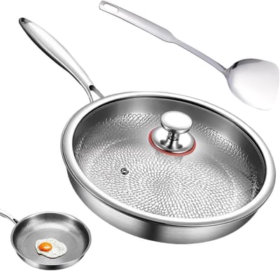 Koekenpan - Titanium staal - Pannenkoeken Bakken - Non-stick coating - 26 cm - Zilver