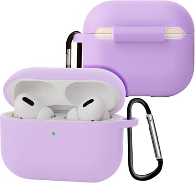 Case - Geschikt voor Apple Airpods Pro 3 - Siliconen Hoes met Clip - Silicone Hoesje Cover - Lila